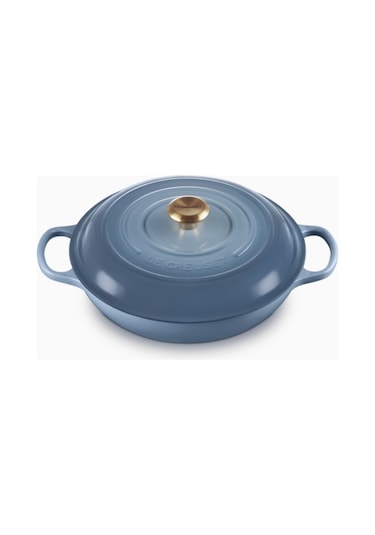 Le Creuset Gourmet Profesyonel Lüks Döküm Tencere Açık Mavi 30 Cm