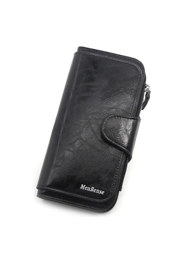 Kadın Üç Katmanlı Cüzdan Deri Cüzdan - Siyah