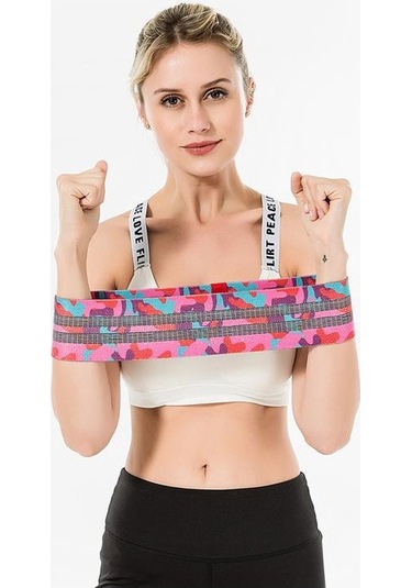Mor Kamuflaj Direnç Bantları Spor Kaymaz Squat Kalça Eğitim Örgülü Elastik Bant Genişletici Fitness Uyluk Yoga Egzersiz S Çok Renkli
