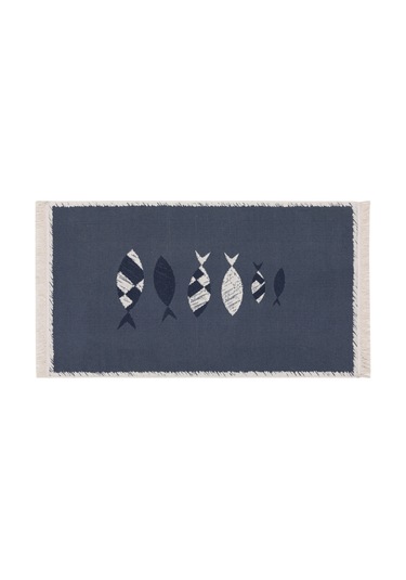 Mudo Home Larıssa Frame Fısh Kilim Lacivert Beyaz 80x150 Diğer