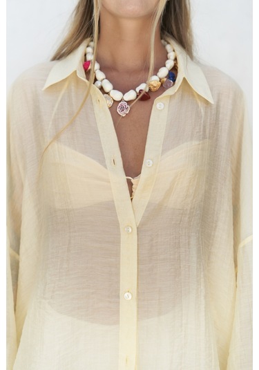 Lyra Oversize Sarı Gömlek sarı