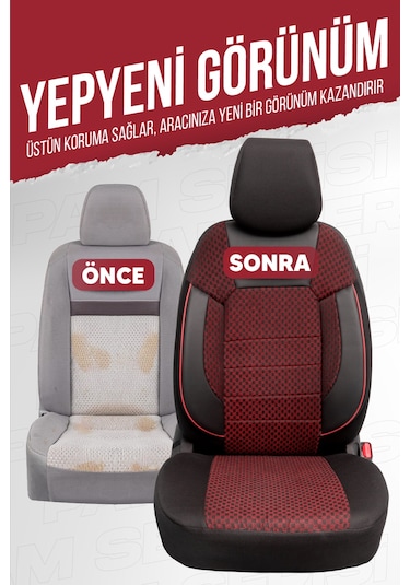 Smrautoaccessory Pam Serisi Oto Koltuk Kılıfı Bordo