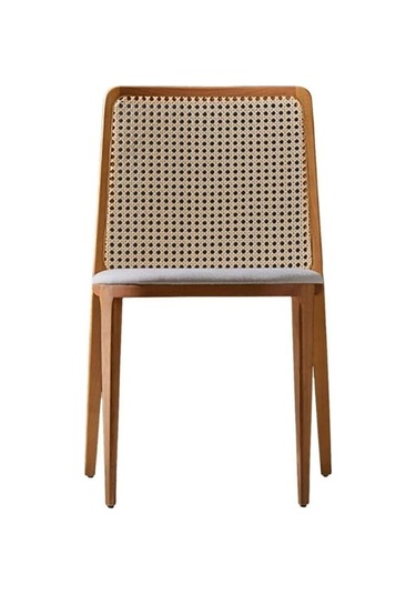 Martha Hazeranlı Ahşap Sandalye Natural - Beyaz