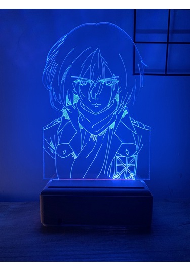 Mikasa Ackerman Attack On Titan 16 Renk Gece Lambası