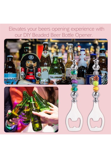 Gatherco 4'lü Paket Kendin Yap Boncuklu Bira Açacağı Metal Şişe Açacağı Dekoratif Boncuklu Şişe Açacağı Barmenler İçin Mutfak Aleti Diğer