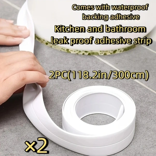 Trendooze Sunshine022 2 Rulo 39.37in Tuvalet Dolgu Şeridi - Kendinden Yapışkanlı Su Yalıtım Bandı Mutfak