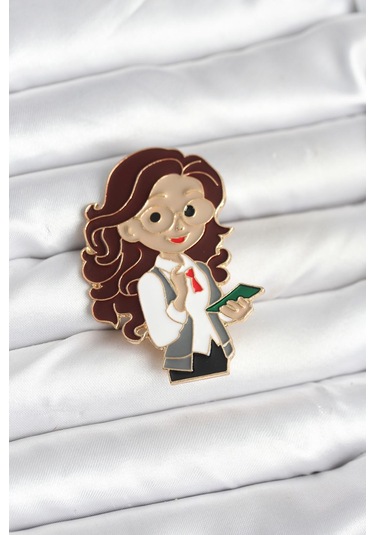 Öğretmen Figür Broş Çok Renkli