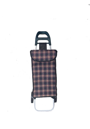 Tekerlekli Pazar Arabası Ve Çantası, Pazar Sepeti - Siyah Kırmızı