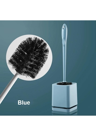 Mavi Wıkhostar Kıl Tuvalet Fırçası Duvara Monte Uzun Saplı Tuvalet Fırçası Kurutma Tutucu Banyo Depolama Banyo Temizleme Fırçası
