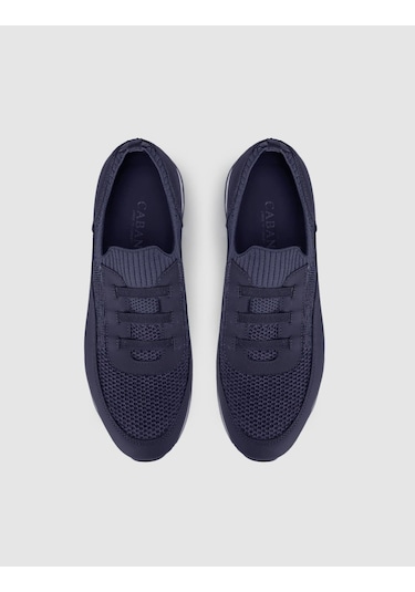 Cabani Lacivert Örgü Dokulu Konfor Sneaker Siyah - Neon Yeşil