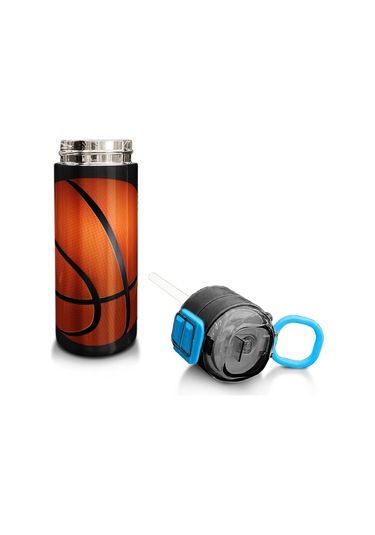 Coral High Kids Siyah Basketbol Desenli Pipetli Ve Direkt İçim Çelik Termos 500 Ml 31795 Siyah
