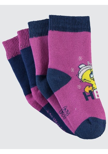 Tweety Havlu 0-24 Ay Bebek Kız Çorap Set Çok Renkli