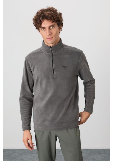 Tommy Life River Koyu Gri Dik Yaka Erkek Polar Sweatshirt - 88310 Koyu Gri