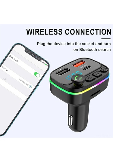 Maiyame Araç Fm Transmitörü Bluetooth 3.0 - Usb Pd Şarj Cihazı, Mp3 Çalar, Otomatik Arama Al/gör, Araç Akü Voltaj Tespiti, Dışarıda Da Kullanılabilir