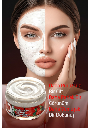 Ostwint Çilek Özlü Yüz ve Vücut Peeling 300 ML