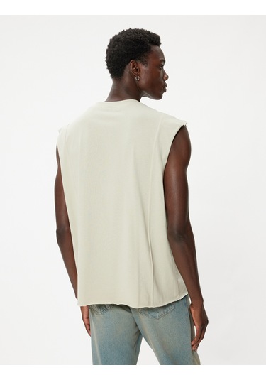 Koton Kolsuz Tişört Basic Bisiklet Yaka Pamuklu Bej 4sam30032mk Ekru