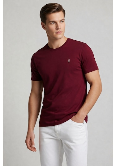 Erkek Standart-fit Bisiklet Yaka %100 Pamuk 4'lü Basic Tişört Paketi Kzk-106 Çok Renkli