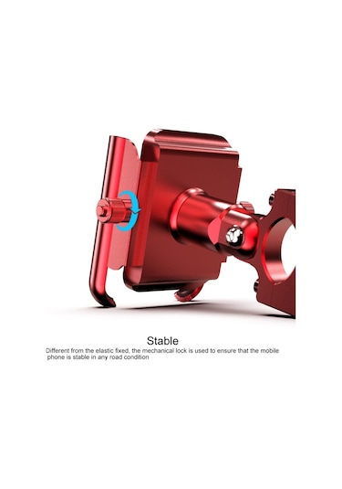 Sones Kancalı Motosiklet Alüminyum Alaşımlı Cep Telefonu Braketi, 4-6,5 İnç Telefonlar İçin Uygun Siyah