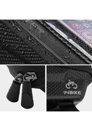 Padalink Inbıke Dayanıklı Eva Malzeme Bisiklet Çantası, Tpu Dokunmatik Ekranlı, Su Geçirmez, Gece Güvenliği Sağlayan Reflektif Şeritli. Siyah