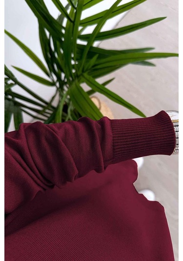Kahijab Işıltılı Merserize Takım - Bordo Bordo