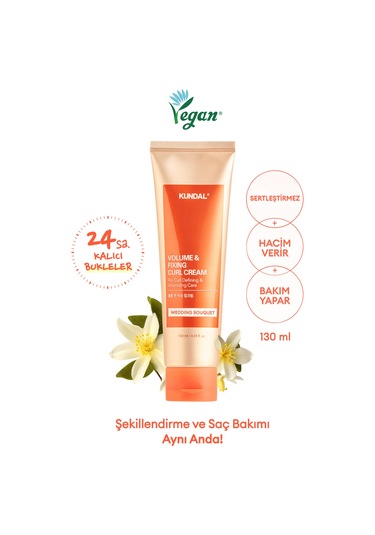 Bukle Belirginleştirici Durulanmayan Saç Kremi Kundal Volume & Fixing Curl Cream Wedding Bouquet