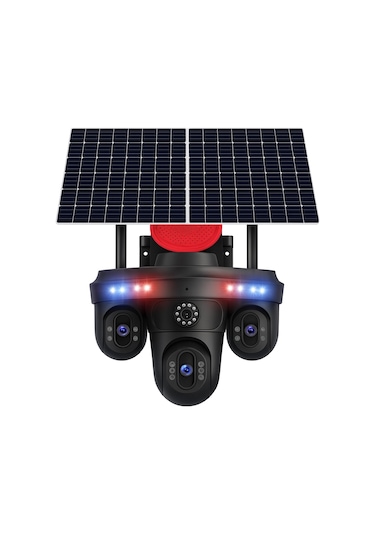Çift Solar Panelli 20mp 4g Sım Ptz Kamera, Btk Kayıtlı 4x Lens Aı Takip