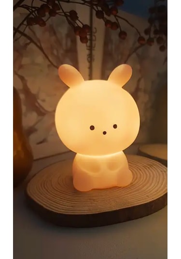 Tavşan Gece Lambası, Masaüstü Led Lamba Pembe
