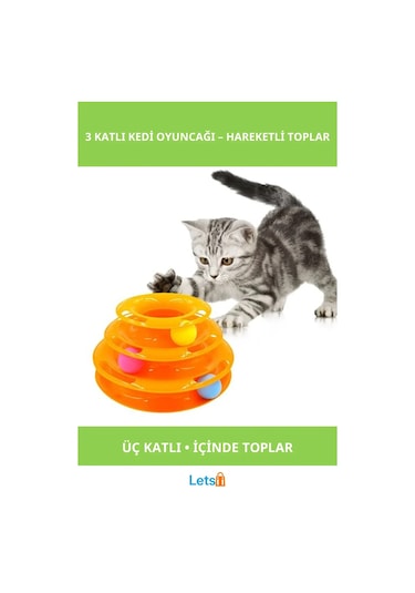 3 Katlı Kedi Oyuncağı Eğlenceli Turntable Kedi Oyunu