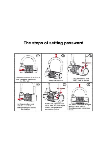 Asma Kilit, Şifreli Kilit, 5 Haneli Kilit, 2 Parçalı Şifreli Kilit, Şifreli Kilit