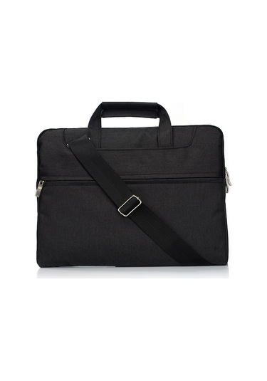 Tek Omuz Elde Taşınabilir Fermuarlı Laptop Çantası 10.11 İnch Siyah Siyah
