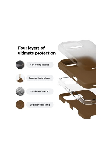 İphone Uyumlu 16 Pro Max Kılıf Nano Lansman Silikon Kapak Kahverengi