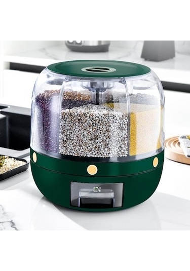 Pazly Yüksek Kapasiteli Beyaz Bölme Kavanoz - Dönen Ev Gereçleri Depolama Kutusu Beyaz