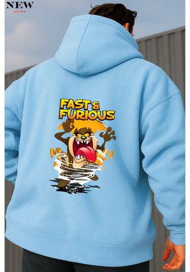 Fast Furıous Baskılı Sweatshirt Bebe Mavisi