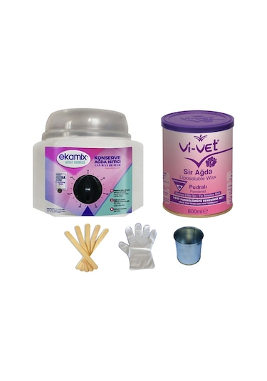Ekamix Konserve Kalıp Sir Ağda Makinesi + Vivet Pudralı Ağda 800 ML