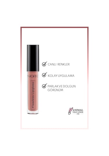 Note Cosmetique Flawless Lipgloss Nemlendirici Dudak Parlatıcısı - 02 Delicate Pink - Pembe