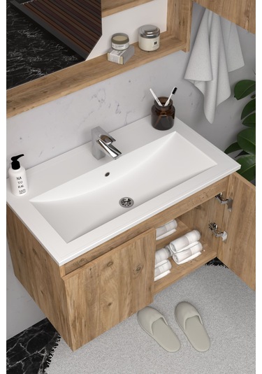 Teta Home Napoli 65 Cm Mdf Banyo Dolabı Seti + Boy Dolabı Atlantik Çam Atlantik Çam