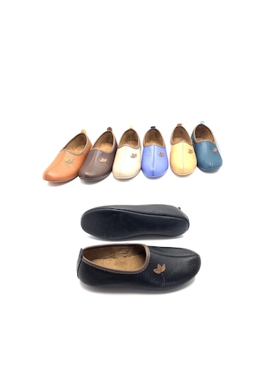 Deritarz Hakiki Deri Hac Umre Tavaf Patiği Ve Ev Ayakkabısı Siyah