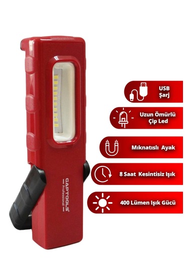 Şarjlı Led Fener Gplf01 Kırmızı
