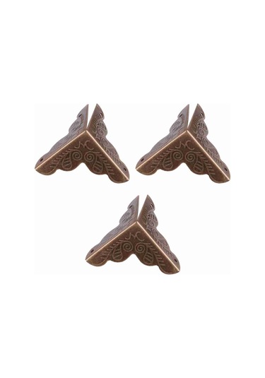 Springsun Klasik Bakır Köşe Koruyucu, Masa Ve Kutuları Koruma Ve Dekorasyon, 12 Adet Paket, Antik Stili Çok Renkli