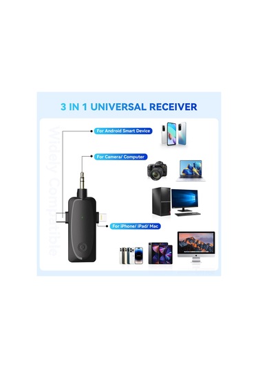 Xindoker Kablosuz 2'li Mini Lavalier Mikrofon Seti - İphone Uyumlu/android/kamera İçin 120m Menzilli, Gürültü Azaltmalı Profesyonel Kayıt