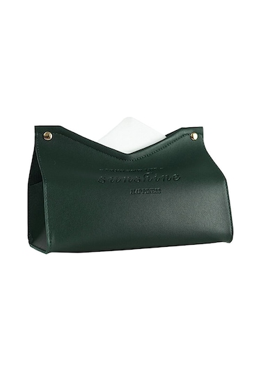 Yeşil 22cm-deri Doku Kutusu Araba Doku Konteyner Masaüstü Peçete Doku Tutucu Kasa Saklama Kutusu Ev Oturma Odası Dekorasyon Saklama Kutusu