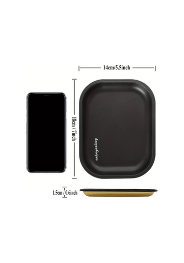 Willowhaven Siyah Manyetik Kapaklı 7x5.5 Inç Portatif Metal Nargile Tepsisi - Dayanıklı Pvc Taşıma Çantası