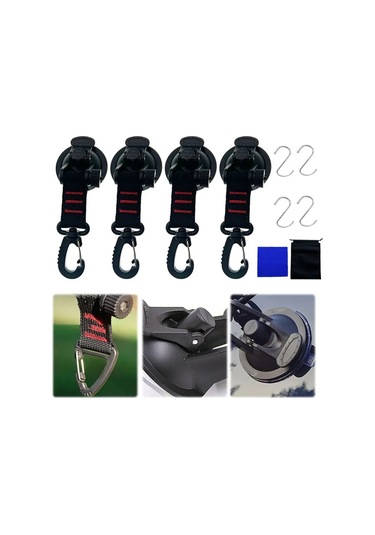 Skycity Kamp Çadırı 360 Dönebilen Süksiyon Cup Kroketi Seti - 4 Süksiyon + 4 S Şekilli Krokett + Temizlik Mendili + Taşıma Çantası Çok Renkli