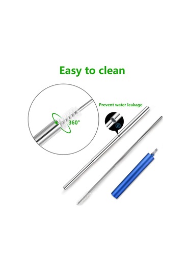 304 Paslanmaz Çelik Üç Bölüm Teleskopik Alüminyum Alaşımlı Fda Sertifikası Yok Bpa Içermez - Mavi