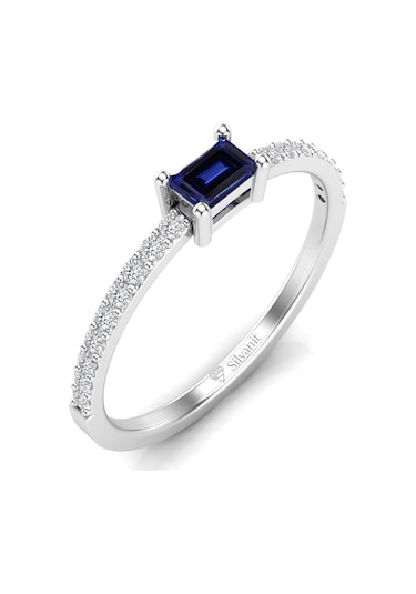 0,35 Karat Pırlantalı Safir Yüzük