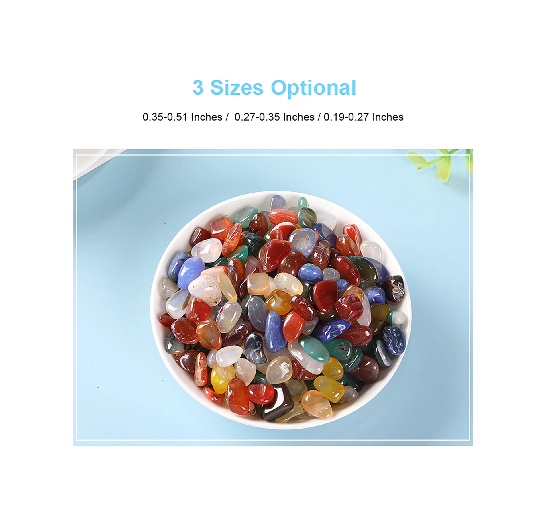 Neevoyu Doğal Renkli Ayaraklanmış Agate Taşları, 9-13mm, 500g, Dıy Akvaryum Dekorasyonu, Doğal Safsata İçerir