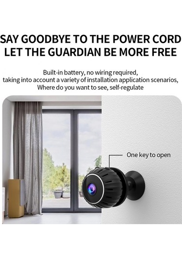 Geeksen Mini 1080p Hd Wifi Kamera - Ev/pet İzleme, Hareket Algılama, Akıllı Uygulama İle Canlı Görüntü, 60 Dakika Pil Süresi