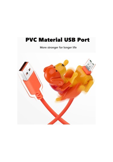 Turuncu Vaorlo Sevimli 'spor' Köpek Şarj Kablosu Mikro Tip-c Ios Desteği Veri İletimi Yüksek Kaliteli Usb Hızlı Şarj Kablosu For Type-c