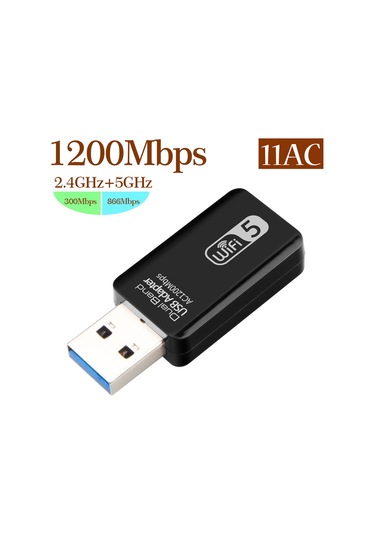 Shineyee 1200mbps Usb 3.0 Kablosuz Ağ Kartı, 2.4/5ghz Çift Bant, 802.11ac Standartı, Oyun Ve Hd Video İçin Hızlı Bağlantı Cd İle