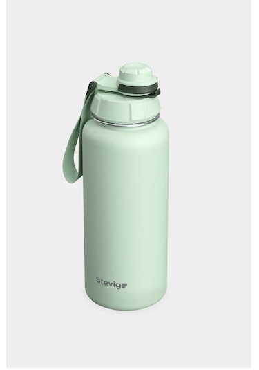 Stevig 1 Hand Leak-proof Sızdırmaz Çelik Termos 1000 Ml Smoke Green St-218